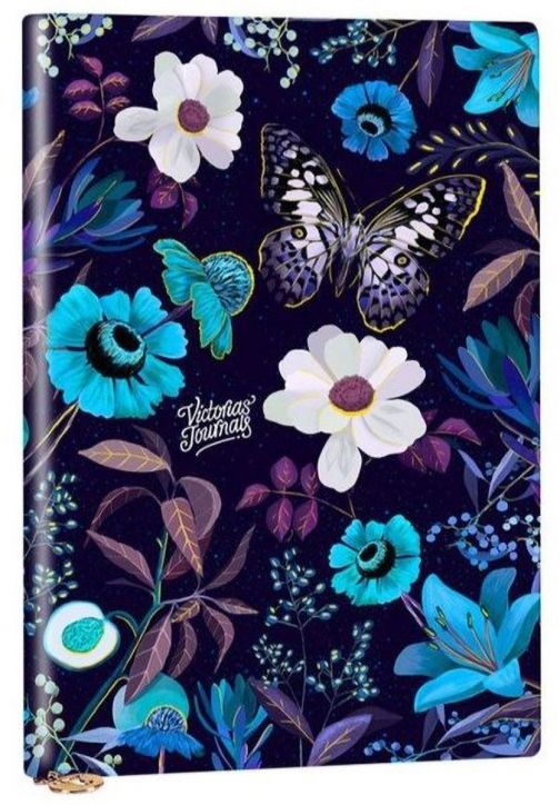 Тефтер Victoria's Journals Smyth Flexy Art Blue Florals A6, 96 линирани листа - Victoria's Journals - Victoria's Journals - Жена - Victoria's Journals - Smyth Flexy Art - 4895198634481