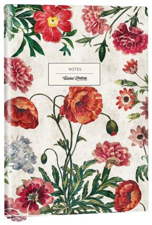 Тефтер Victoria's Journals Smyth Flexy Art Red Florals A6, 96 линирани листа - Victoria's Journals - Victoria's Journals - Жена - Victoria's Journals - Smyth Flexy Art - 4895198631244