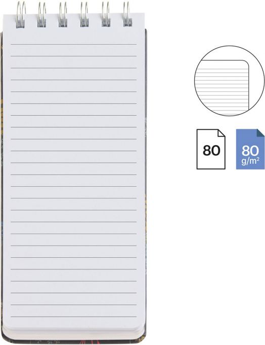 Тефтерче Miquelrius Hidden Forest със спирала, твърди тъмни корици с ботанически мотив, 80 линирани листа, размер 190x87 мм и розов ластик долу.-3