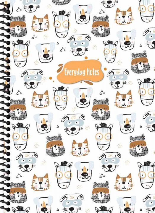 Тетрадка Keskin Color Animal Friends A4, 80 листа с широки редове, асортимент - Keskin Color - Keskin Color - Момиче, Момче - 8693043145580-3