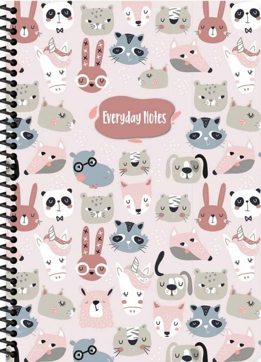 Тетрадка Keskin Color Animal Friends A4, 80 листа с широки редове, асортимент - Keskin Color - Keskin Color - Момиче, Момче - 8693043145580-2