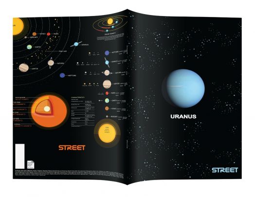 Тетрадка Street Planets А5, 60 листа - широки редове - Eurocom - Eurocom - Момиче, Момче - Eurocom - Street - 3831123759691-7