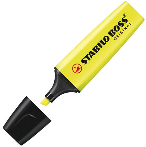 Текстмаркер Stabilo Boss Original, жълт - Stabilo - STABILO - BOSS ORIGINAL - 4006381333627