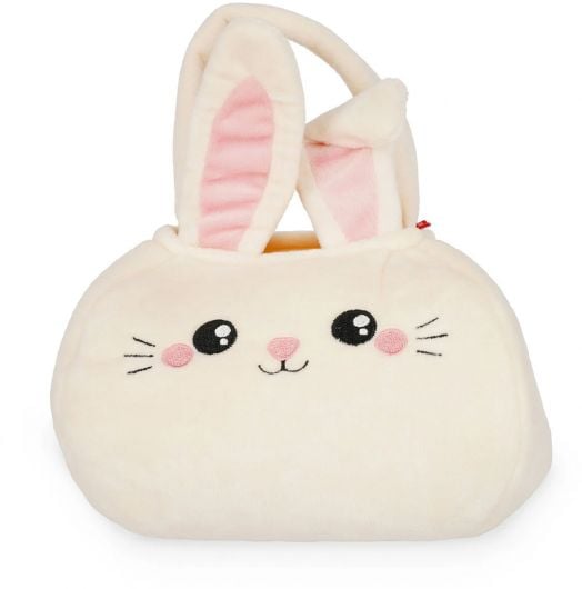 Торба за лакомства Legami - Hoppy Easter е плюшена торбичка с формата на зайче с розови ушички - идеална за чанта за лов на яйца или за пренасяне на любимите великденски лакомства в сладък стил.-1