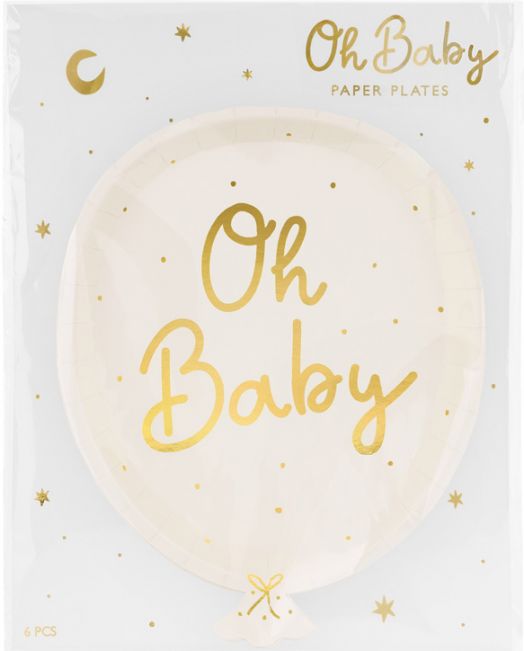 Чинийки PartyDeco - Oh Baby, 6 бр. - PartyDeco - PartyDeco - Момиче, Момче - Partydeco - Oh Baby - 5904555014671-3