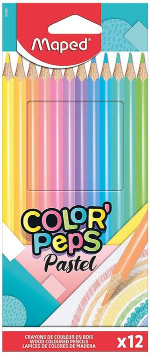 Цветни моливи Maped Color Peps, 12 пастелни цвята - Maped - Maped - Момиче, Момче - Maped - Color Peps - 3154148320692-1