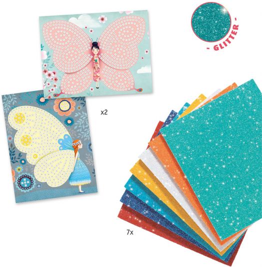 Творчески комплект Djeco: Мозайка с пеперуди - Djeco - Djeco - Момиче - 3070900088986-3