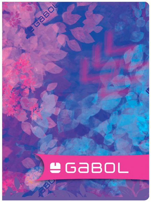 Ученическа тетрадка Gabol A5 с 80 листа на широки редове, с цветна корица и абстрактни розово-лилаво-сини флорални мотиви-идеална за момичета.-4