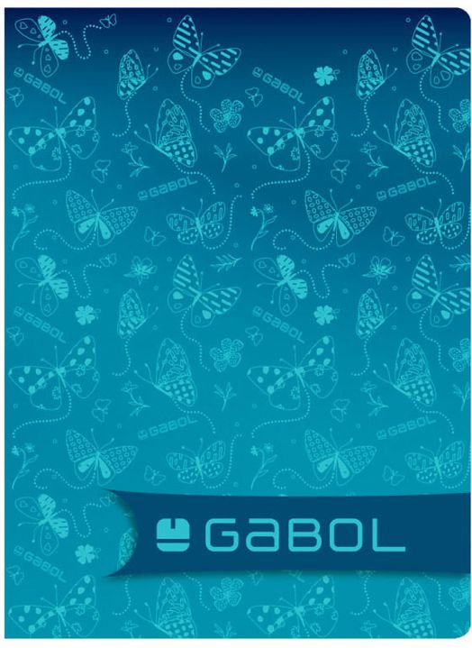 Синя тетрадка Gabol A5 с 80 листа с широки полета, с дизайн на светлосини пеперуди и цветя - Ideалната тетрадка за момичета.-1