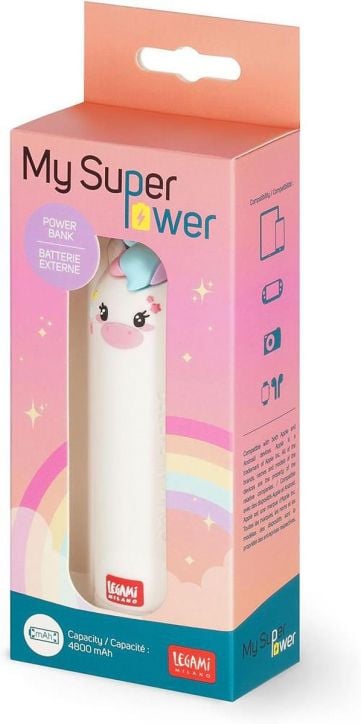 Външна батерия Legami My Super Power - Unicorn, 4800 mAh - Legami - Legami - Жена, Момиче - Legami - Star Tech - 8052694016470-5