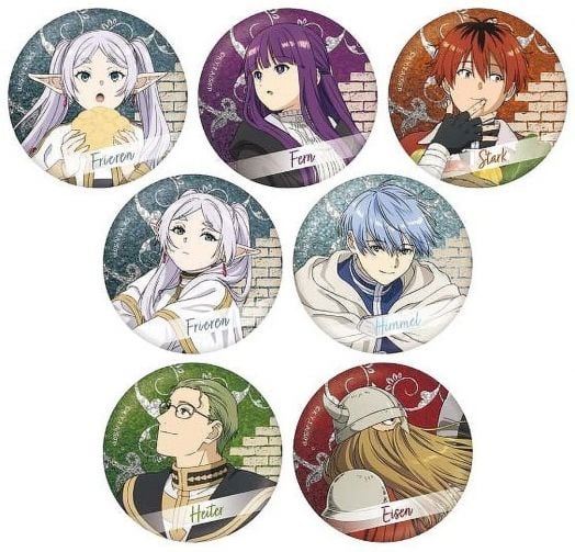 Седем кръгли илюстрации на Frieren: Всяка от тях е с уникална прическа и фон, идеални за всяка колекция Frieren колекционерски аксесоар.-1
