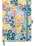 Джобен седмичен тефтер-органайзер Miquelrius Natura Impressionist 2026 с флорална корица в жълто, оранжево, синьо и лилаво, с еластик и разделител - стилен избор за цялата 2026 година.