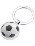 Ключодържател Troika - Soccer: стилен метален ключодържател в сребрист цвят с малък кръгъл медальон във формата на класическа черно-бяла футболна топка-идеален подарък за фенове.