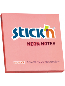 Самозалепващи неонови листчета Stick'n, розови, 76 х 76 мм, 100 бр. - Stickn - Stick'n - Stick'n - Neon Notes - 1202316000250