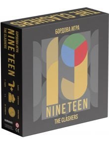 В черната кутия на играта 19 (Nineteen) - базова игра на The Clashers са изписани смелите златни цифри 19, с цветна кръгова диаграма на 9, както и текст на кирилица и английски език, описващ тази уникална настолна игра и Quiz.