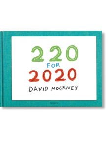 Книгата "Дейвид Хокни 220 за 2020 г." е с корица в тиландски цвят, бял център, заглавие в зелено и червено с ръчно изрисувани цифри и името на Дейвид Хокни под нея, като отбелязва сезонното пейзажно изкуство, вдъхновено от Нормандия.