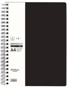 Скицник Drasca Black със спирала, А4, 80 л., портрет - Drasca - Drasca - Момиче, Момче - 2210000000179