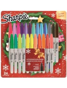 Комплект перманентни маркери Sharpie Christmas Edition, 24 цвята
