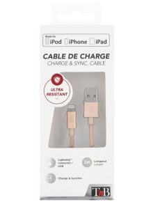 USB кабел за iPhone T'nB, златист - T'nB - T'nB - 3303170076590