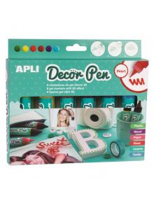 Комплект гел маркери с перлени цветове, 6 бр. - Apli - Apli Paper - 8410782149668