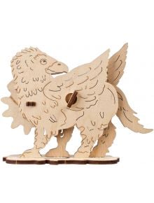 3D дървен пъзел Ugears Хари Потър - Бъкбийк, 9 части: модел на грифон с детайлни пера, крила, човка и лъвско тяло. Сглобява се от взаимно свързващи се парчета.