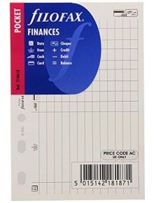 Пълнител за органайзер Filofax Pocket Finances - Filofax - 5015142181871