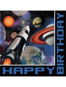 Салфетки Creative Party - Ракета Happy Birthday, 16 бр.