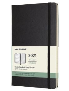 Черен седмичен тефтер - органайзер Moleskine Diary Black за 2021 г. с твърди корици - Moleskine - Moleskine - Moleskine - Agenda 21 - 8053853606426