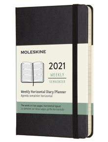 Черен джобен седмичен тефтер - органайзер Moleskine Diary Black за 2021 г. с твърди корици - Moleskine - Moleskine - Moleskine - Agenda 21 - 8053853606624