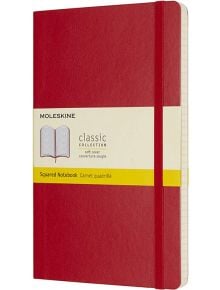 Класически червен тефтер Moleskine Classic Scarlet Red с меки корици и листа на малки квадратчета - Moleskine - Moleskine - Жена - Moleskine - Classic - 8055002854641
