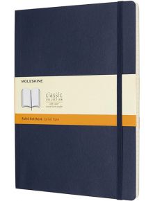 Голям син тефтер Moleskine Classic Sapphire Blue с меки корици и линирани страници - Moleskine - Moleskine - Жена, Мъж - Moleskine - Classic - 8055002854771