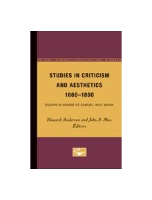 Studies in Criticism and Aesthetics, 1660-1800 - 9780816656943