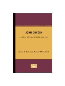 John Dryden - 9780816658121
