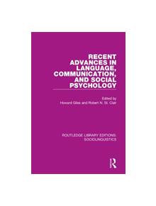 Recent Advances in Language, Communication, and Social Psychology - 9781138350021