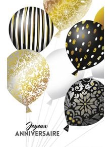 Картичка Editor с Балони: Joyeux Anniversaire - Editor - Groupe Editor - Жена, Мъж - 9946300058
