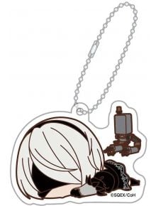 Акрилен ключодържател NieR: Automata Collection, асортимент - с герой с къса бяла коса и робот. Идеален за аниме фенове и колекционери, включва сребриста топчеста верижка.