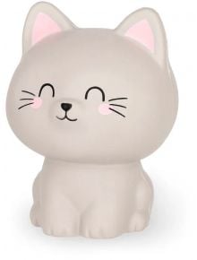 Антистрес фигурка Legami - Kitty е симпатична сива анимационна котка с розови бузки, вътрешни ушички, усмихнато лице, черни мустачки, надигнати ушички и видими лапички - идеална за облекчаване на стреса.