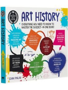 Корицата на "Степен в книга": Историята на изкуството включва цветни петна от боя и хронология на художествените движения и художници, което я прави идеална за всеки, който се интересува от историята на изкуството.