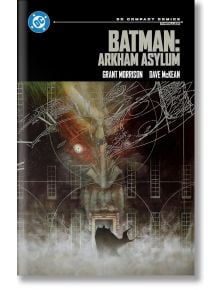 На корицата на Batman: Arkham Asylum (DC Compact Comics) е изобразен Батман в сянка пред зловеща сграда с лице, подобно на Жокера, като е използвано мрачно, сюрреалистично изкуство, за да се придаде смразяващ тон, вдъхновен от графичния роман на Грант Мор