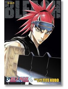 Корица на „Bleach“ (издание „3 в 1“), том 4, на която е изобразен червенокос герой с лента на главата и броня, излъчващ сериозност. Потопен в света на Душепоглъщателите заедно с Ичиго Куросаки, напрегнатата атмосфера е осезаема. На корицата е изписано заг