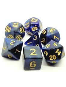 Комплект зарчета за настолни игри Dice4Friends: Dice Set - Blue Galaxy, 7 бр. - Dice4Friends - Dice4Friends - 092742372965