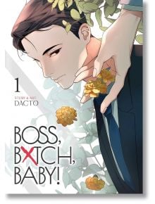 Корицата на Boss, Bxtch, Baby!, Vol. 1 показва сериозен млад корпоративен наследник в костюм с цветя и ръка, която държи едно от тях близо до лицето му. Заглавието и създателят DACTO се появяват в стилизиран текст - идеален за феновете на уебмузиката Boys