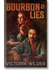 На корицата на "Бърбън и лъжи" са изобразени мъж и жена с питиета в слабо осветен бар във Фиаско, Кентъки; неговият сериозен поглед и нейният дистанциран поглед подсказват за романтично напрежение и мистерия, изпълнена с бърбън.