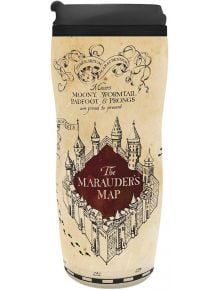 Чаша за път ABYstyle Harry Potter - The Marauder's Map с илюстрация на замъка Хогуортс и текст "Картата на Мародерите"-перфектният подарък чаша за всеки фен на вълшебния свят.