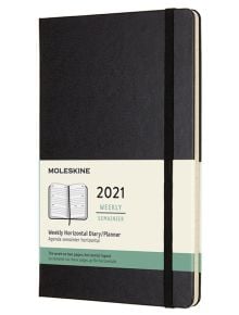 Черен седмичен тефтер - органайзер Moleskine Diary Black за 2021 г. с твърди корици - Moleskine - Moleskine - Moleskine - Agenda 21 - 8053853606631
