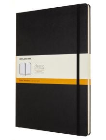 Черен тефтер Moleskine Classic Black в размер A4 с твърди корици и листа на широки редове - Moleskine - Moleskine - Жена, Мъж - Moleskine - Classic - 8053853602817
