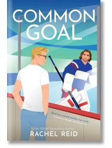 На илюстрованата корица на "Обща цел" (Game Changers, Book 4) от Рейчъл Рийд е изобразен русокос мъж, който гледа към брадат вратар на ледената пързалка, отделен със стъкло, а на заден план е изобразена хокейна зала и цитат от ревю.