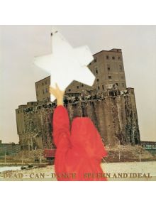 Фигура в червено наметало издига голяма бяла звезда пред рушаща се индустриална сграда под облачно небе. По-долу е заглавието на албума "Dead Can Dance - Spleen and Ideal (VINYL)" с икони за неокласическа музика.