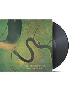 Винилова плоча се измъква частично от обложката на албума и показва въздушен изглед на криволичеща река през зелен и жълт терен. Текстът гласи Dead Can Dance - The Serpent's Egg (VINYL), класика на ефирната вълна.