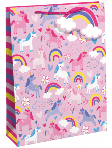 Детска подаръчна торбичка Eurowrap - Unicorns and Rainbows, голяма - EuroWrap - Eurowrap - Момиче - 5033601021797